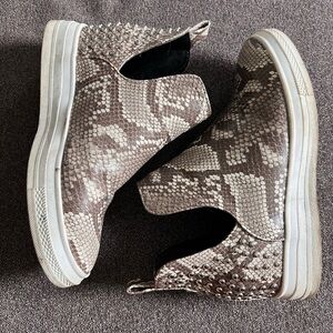 Studded Snake Print Women's Sneakers